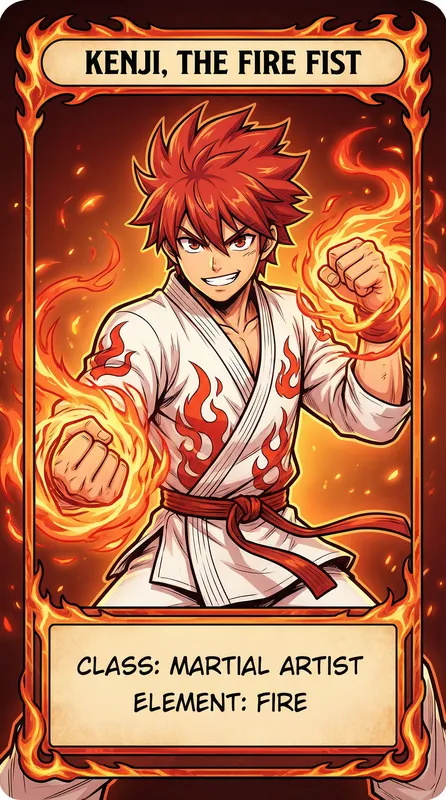 烈焰拳师角色卡片——小小绘精选动漫角色